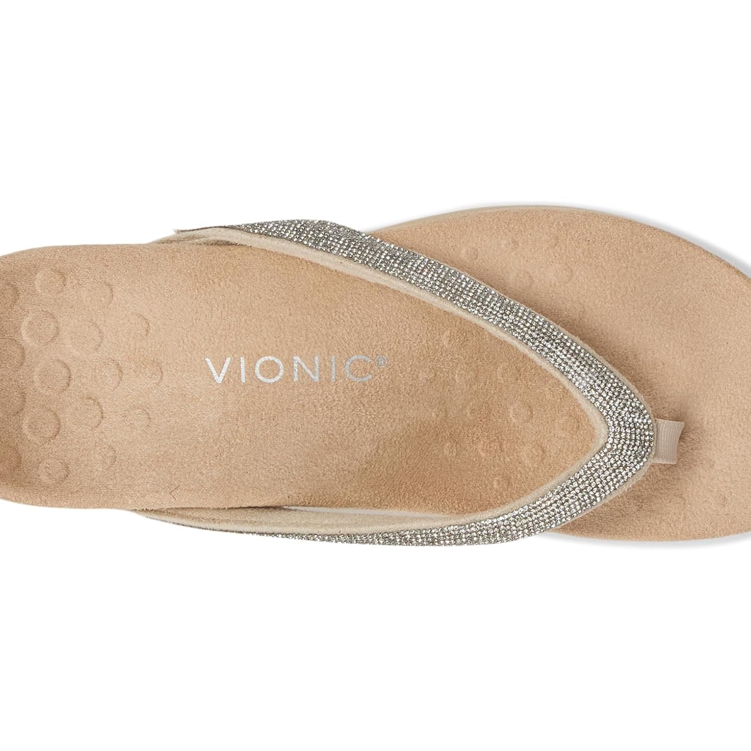 VIONIC Dillon Shine Sandal Cream / Rhinestone 9 M 192329974817 Shoe Deals Outlet