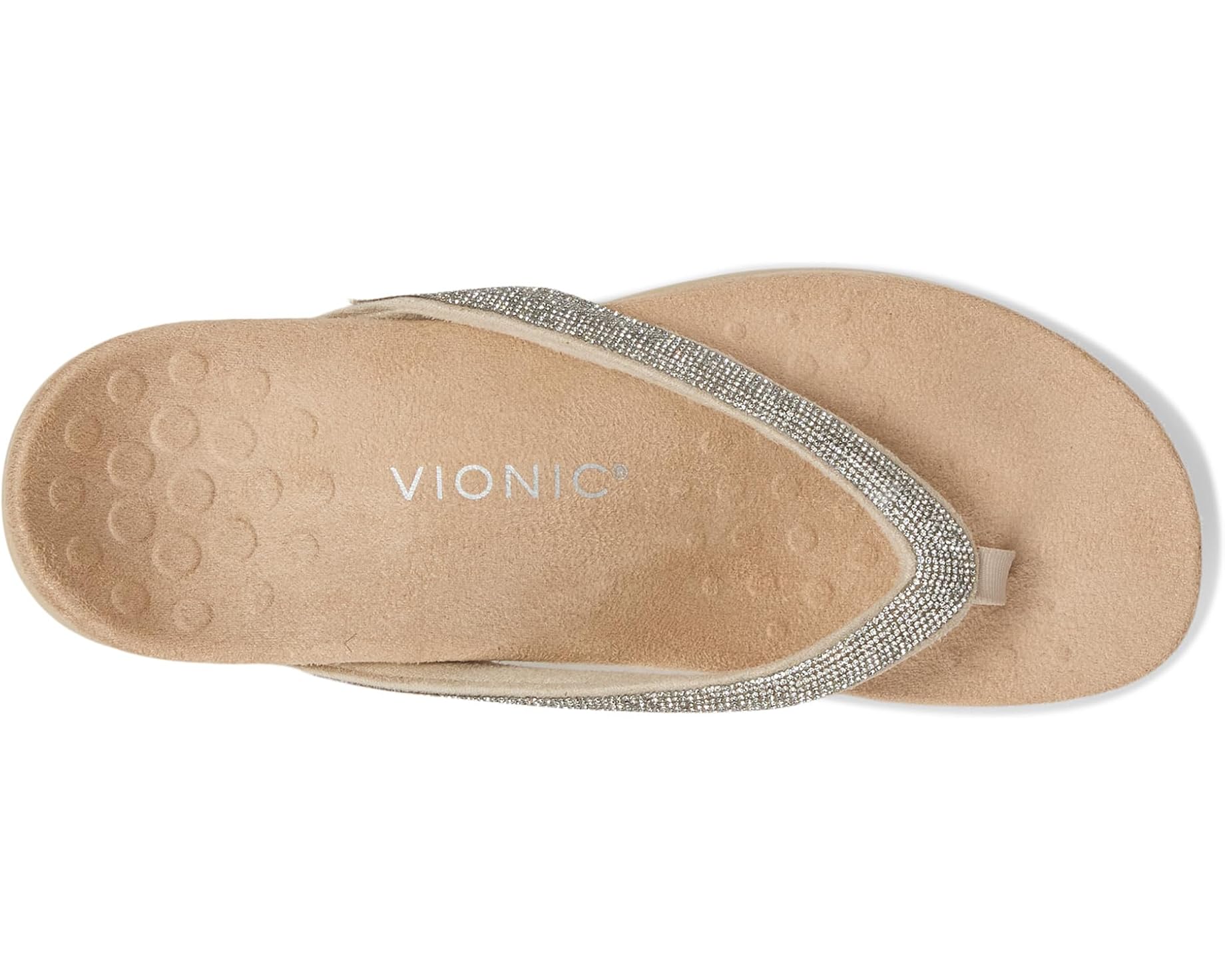 VIONIC Dillon Shine Sandal Cream / Rhinestone 9 M 192329974817 Shoe Deals Outlet