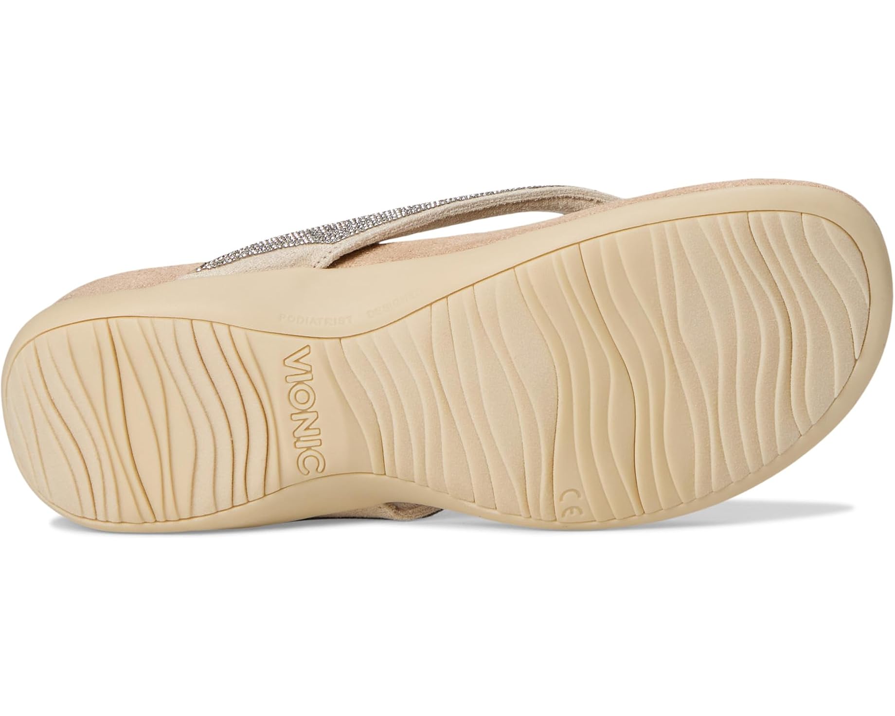 VIONIC Dillon Shine Sandal Cream / Rhinestone 9 M 192329974817 Shoe Deals Outlet