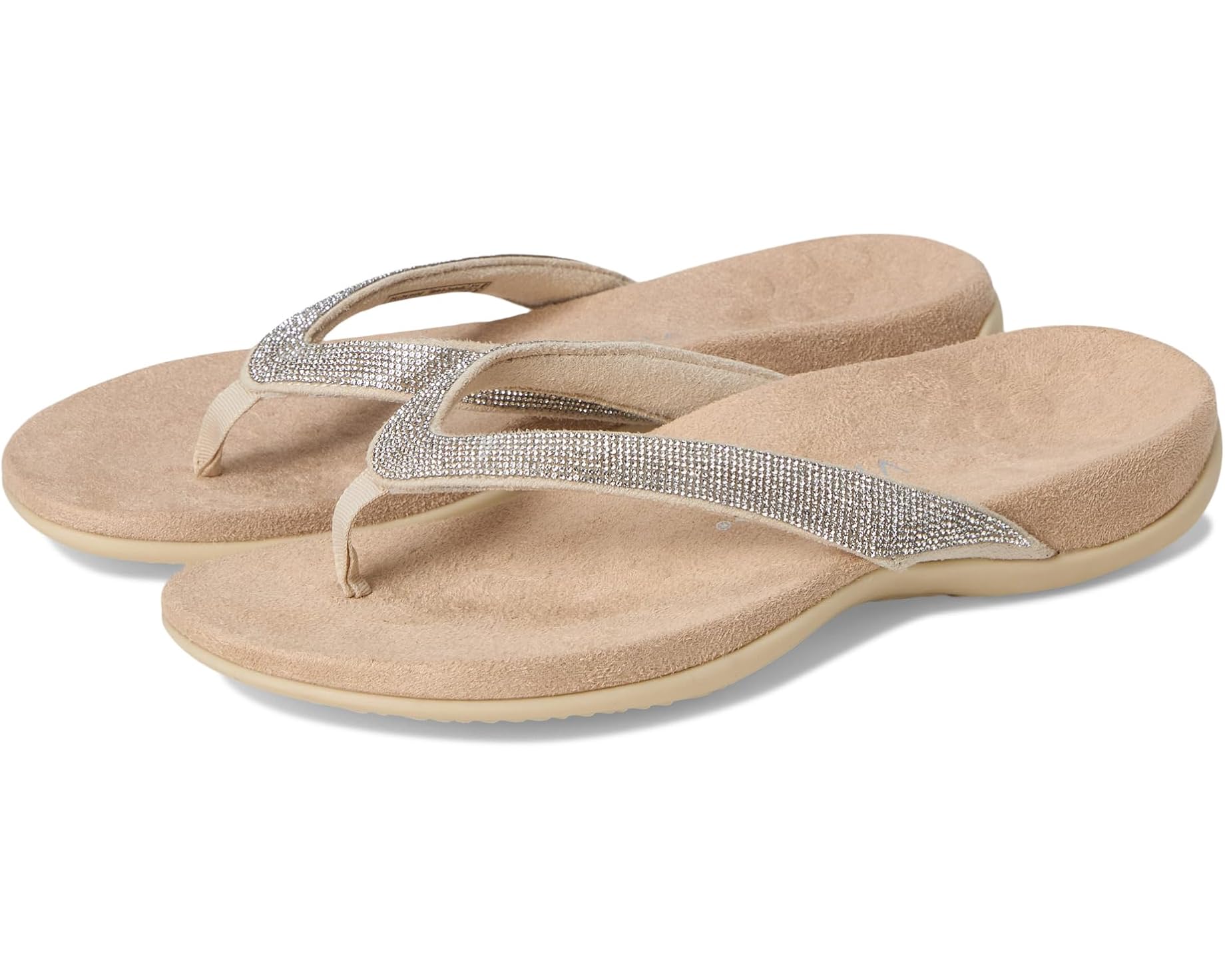 VIONIC Dillon Shine Sandal Cream / Rhinestone 9 M 192329974817 Shoe Deals Outlet