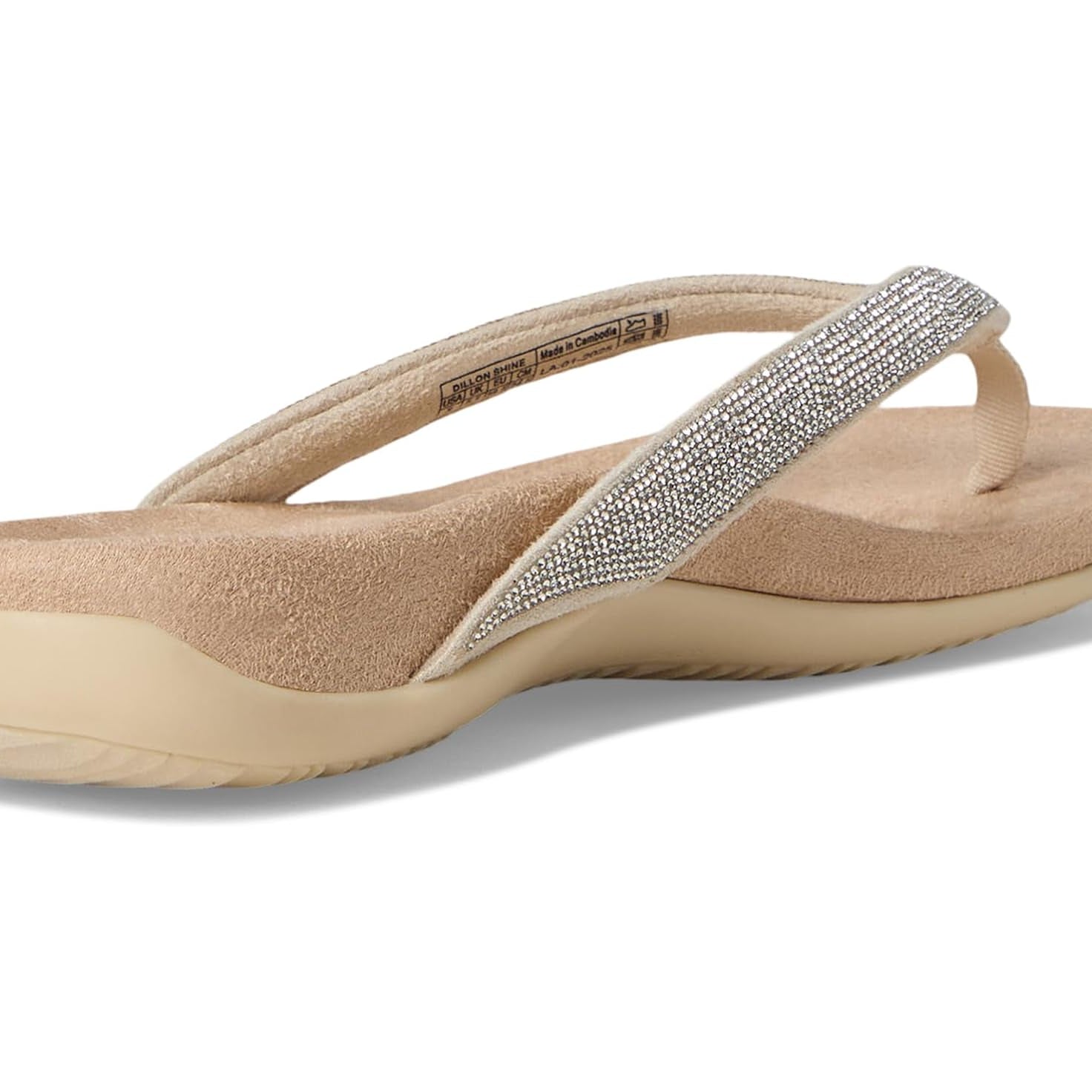 VIONIC Dillon Shine Sandal Cream / Rhinestone 9 M 192329974817 Shoe Deals Outlet