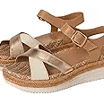 VIONIC Mar Platform Wedge Sandal Camel / Gold Brown Leather 10 M 197725038675 Shoe Deals Outlet