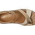 VIONIC Mar Platform Wedge Sandal Camel / Gold Brown Leather 10 M 197725038675 Shoe Deals Outlet