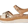 VIONIC Mar Platform Wedge Sandal Camel / Gold Brown Leather 10 M 197725038675 Shoe Deals Outlet