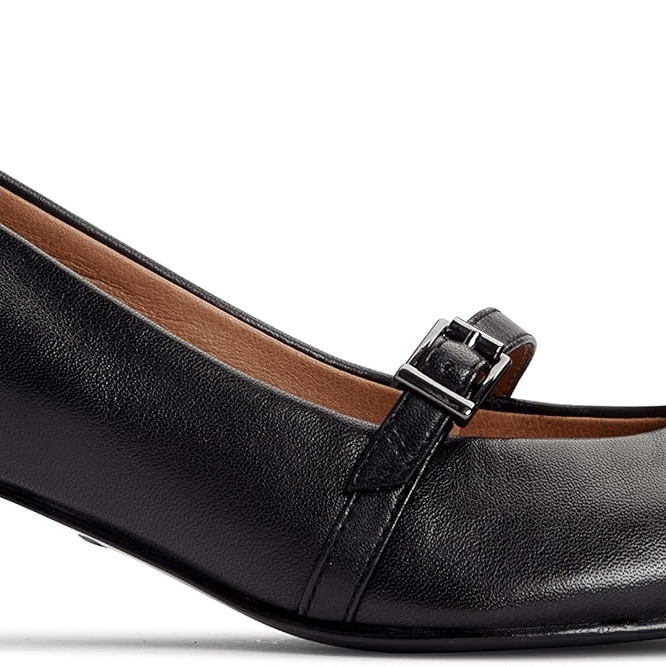 VIONIC Minnie Kitten Heel Black Leather 8 M 192329162399 Shoe Deals Outlet