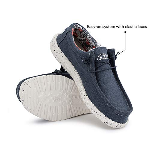 Hey Dude Wally Stretch - Men's Blue Shoe Deals Outlet