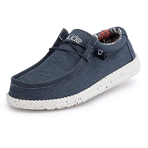 Hey Dude Wally Stretch - Men's Blue Shoe Deals Outlet