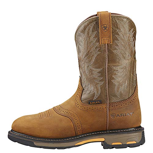 Ariat Workhog Pull - on Western Boot - Men's Aged Bark/Army Green Shoe Deals Outlet