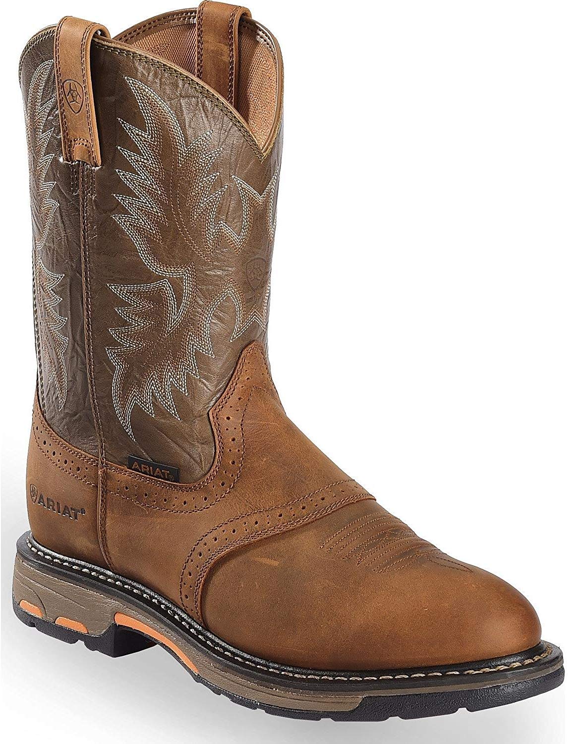 Ariat Workhog Pull - on Western Boot - Men's Bark Shoe Deals Outlet