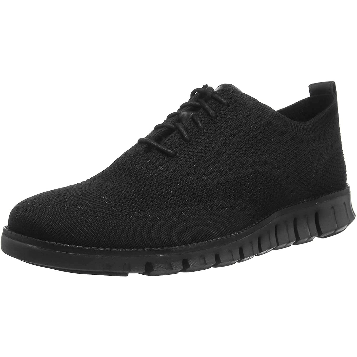 Cole Haan ZeroGrand Stitchlite Wingtip Oxford - Men's Black Knit/Black Shoe Deals Outlet