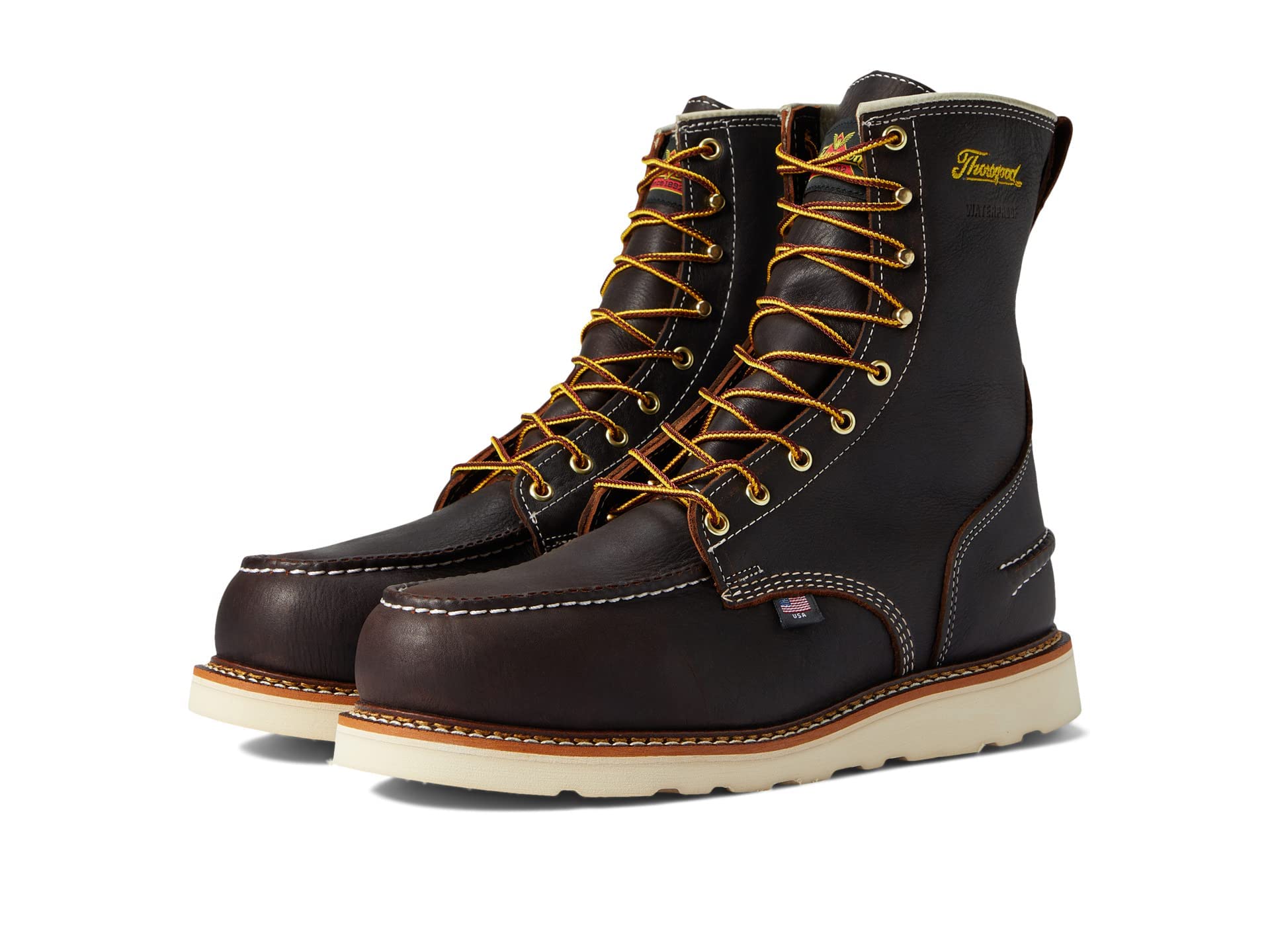 Thorogood 1957 Series 8 - inch Steel Toe WaterProof Wedge Sole Boot - Men's Briar Pitstop Shoe Deals Outlet