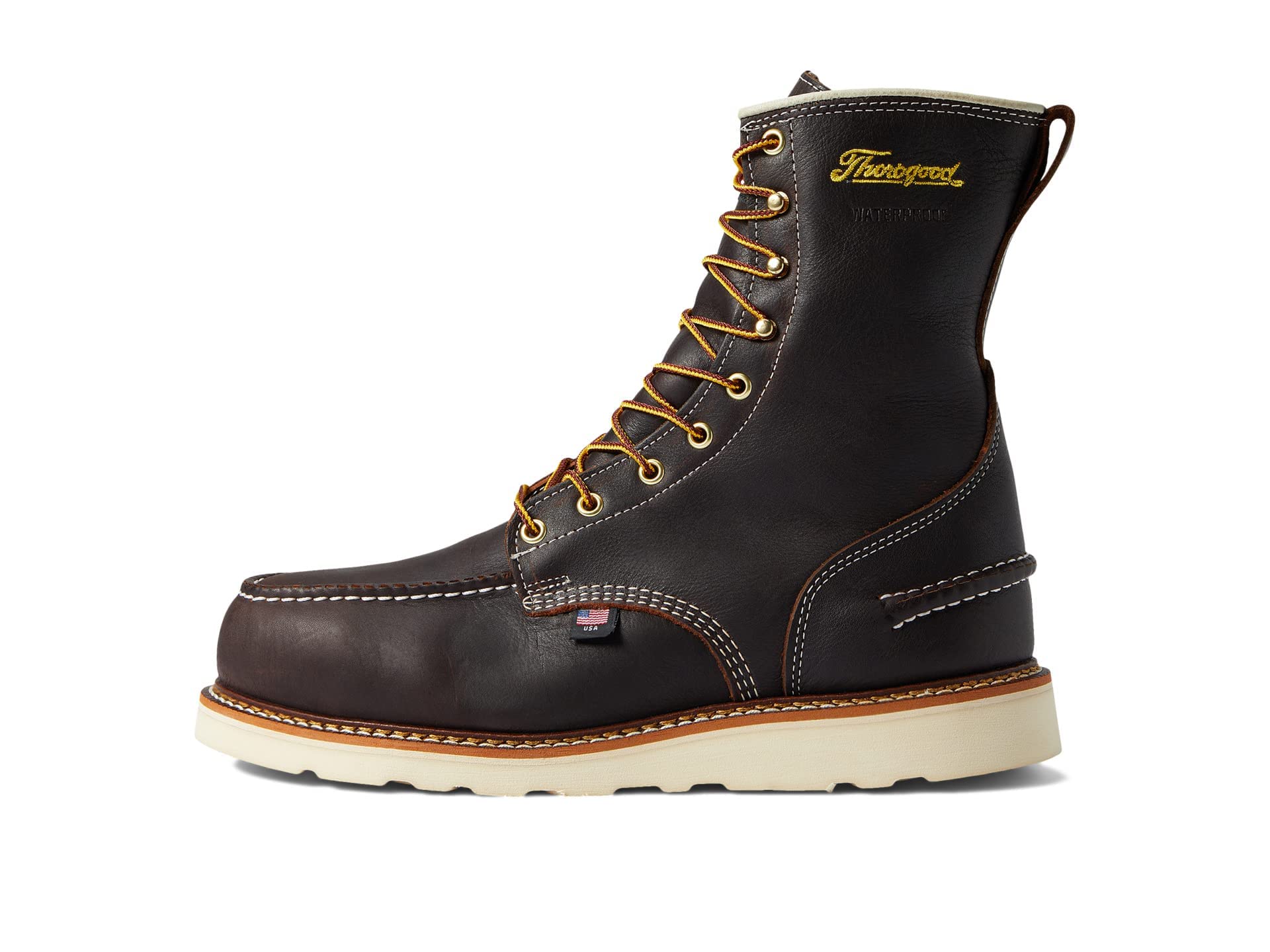 Thorogood 1957 Series 8 - inch Steel Toe WaterProof Wedge Sole Boot - Men's Briar Pitstop Shoe Deals Outlet