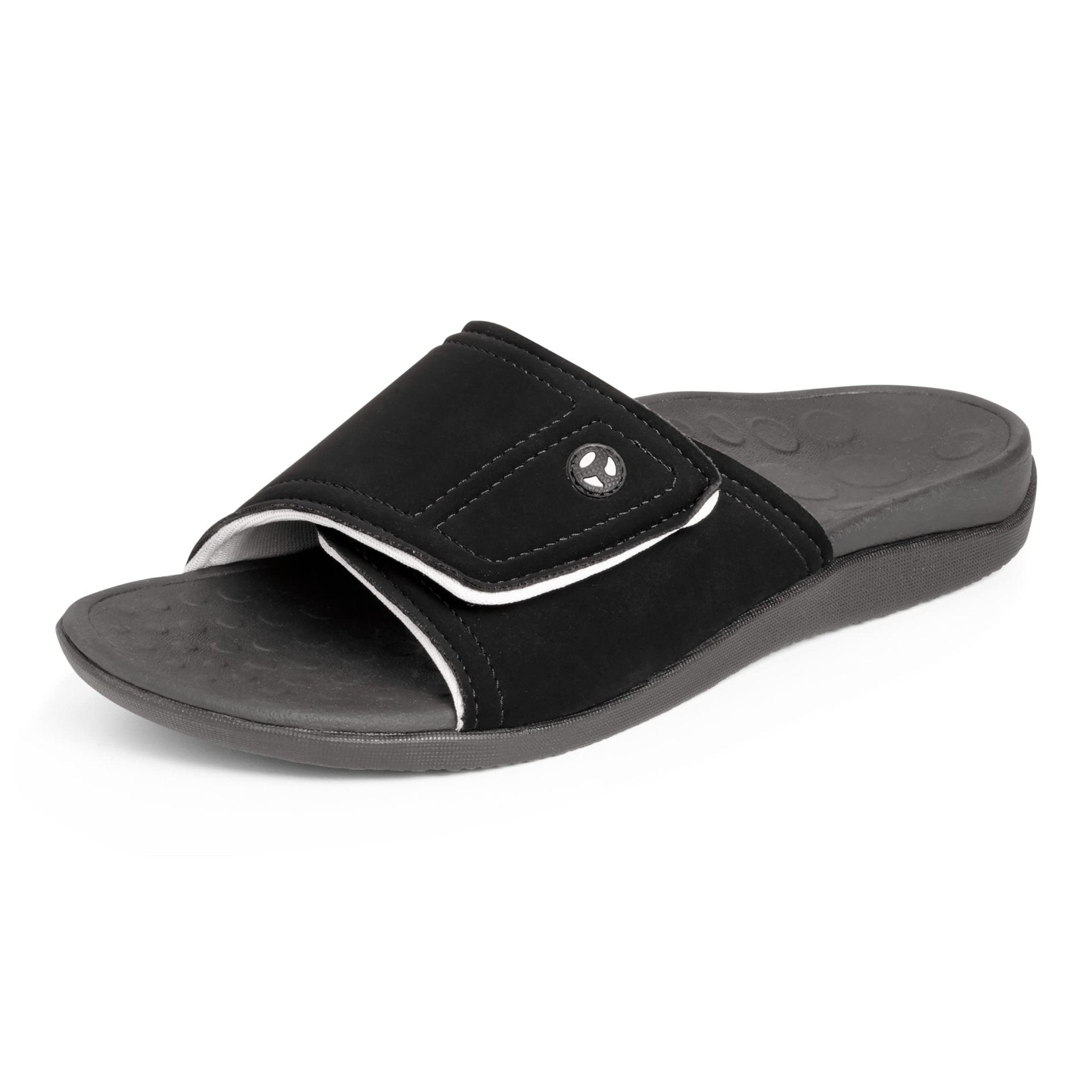 VIONIC 24Kiwi Motion Control Orthotic Sandal - Unisex Black and Grey Shoe Deals Outlet