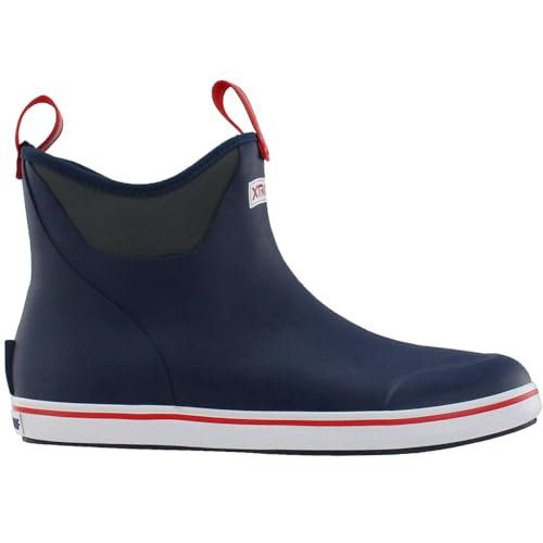 XTRATUF 6 - Inch Ankle Deck Boot - Men's Navy/Red Shoe Deals Outlet