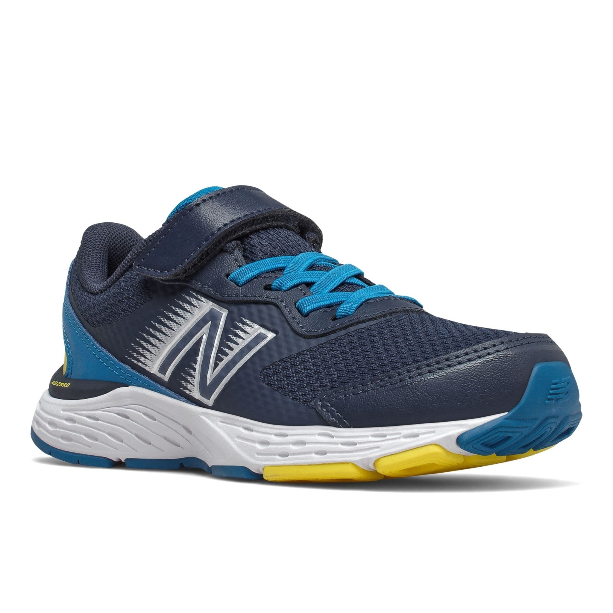 New Balance 680 v6 - Kids Natural Indigo/Wave/Citra Yellow Shoe Deals Outlet