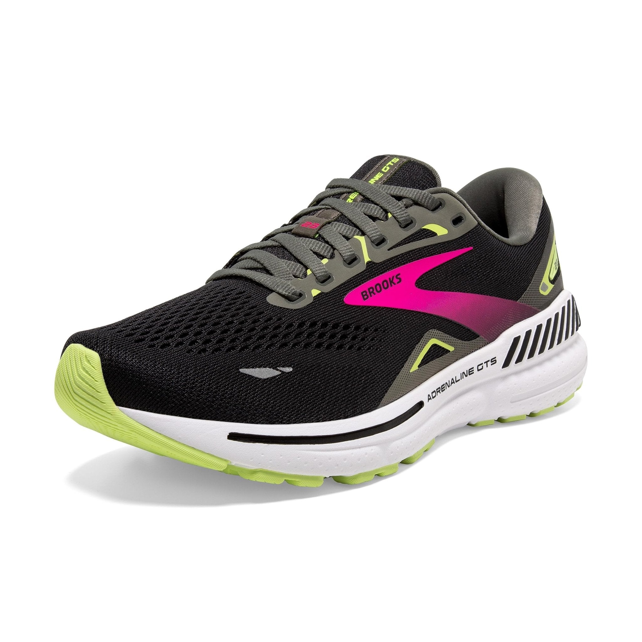 Brooks Adrenaline GTS 23 - Women's Black/Gunmetal/Sharp Green Shoe Deals Outlet