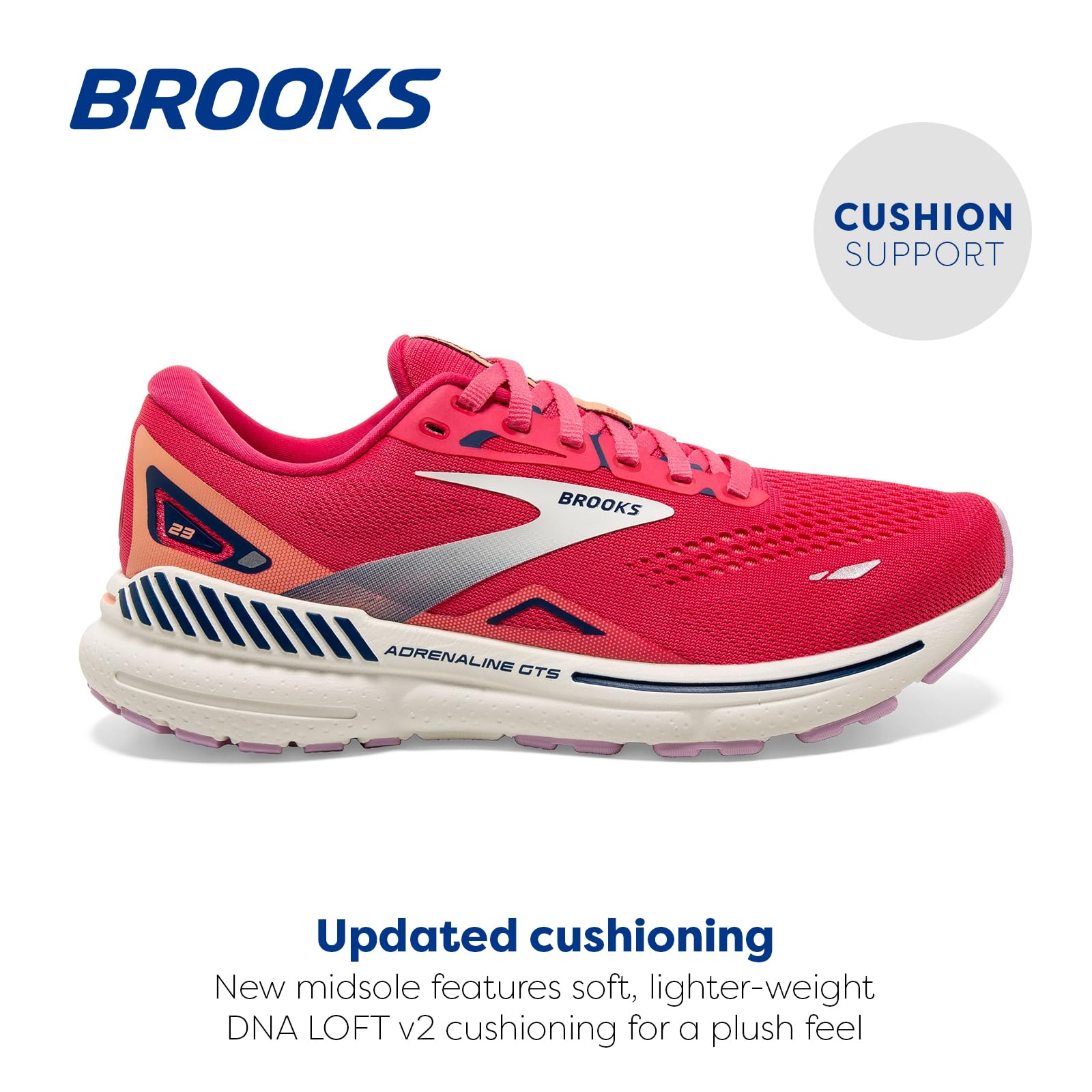 Brooks Adrenaline GTS 23 - Women's Raspberry/Papaya/Blue Shoe Deals Outlet