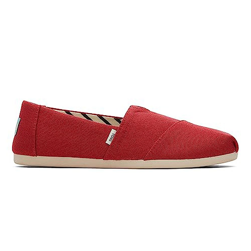 TOMS Alpargata ESP - Women's Red Recycled Cotton Canvas Shoe Deals Outlet