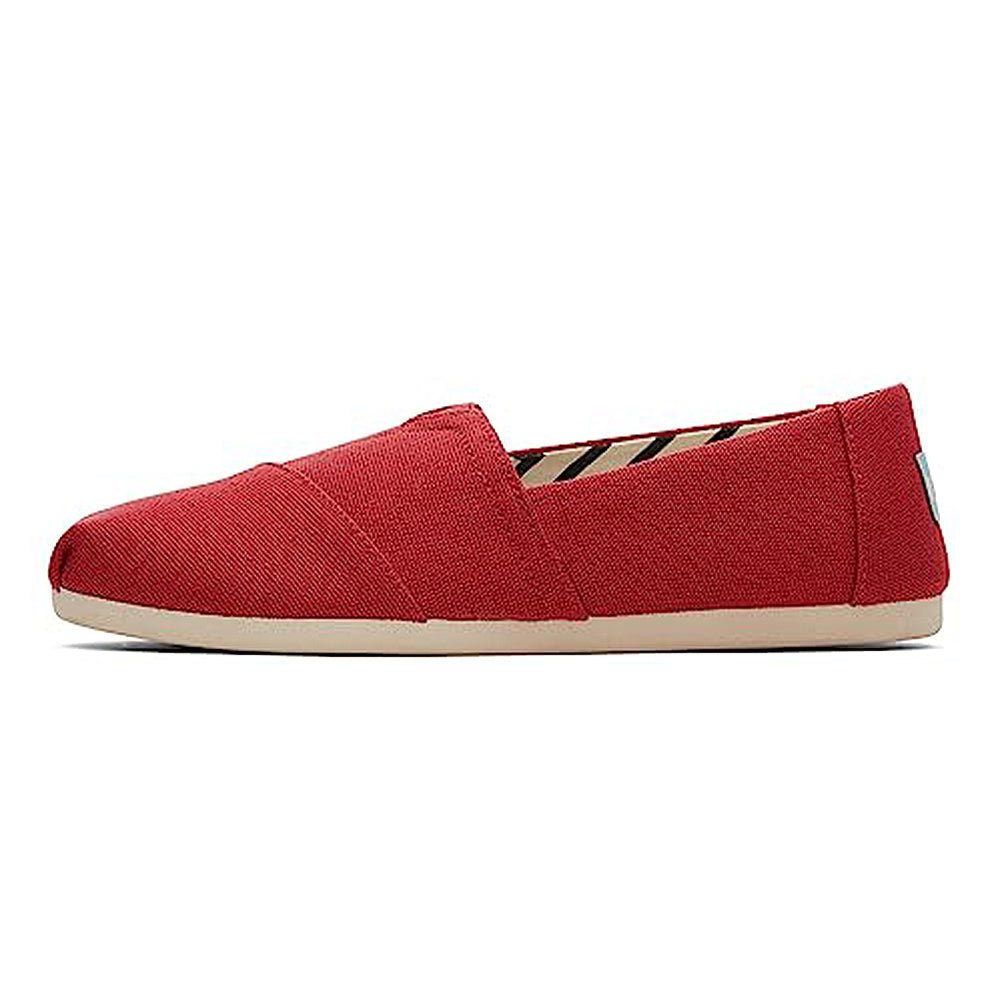 TOMS Alpargata ESP - Women's Red Recycled Cotton Canvas Shoe Deals Outlet