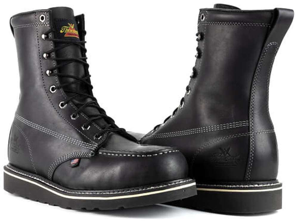 Thorogood American Heritage Midnight Seres Safety Moc Toe 8 inch - Men's Black (Midnight Series) Shoe Deals Outlet