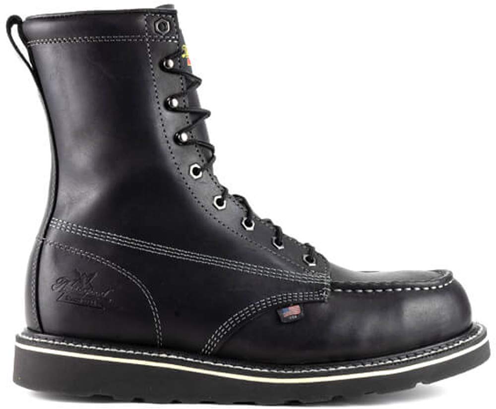 Thorogood American Heritage Midnight Seres Safety Moc Toe 8 inch - Men's Black (Midnight Series) Shoe Deals Outlet