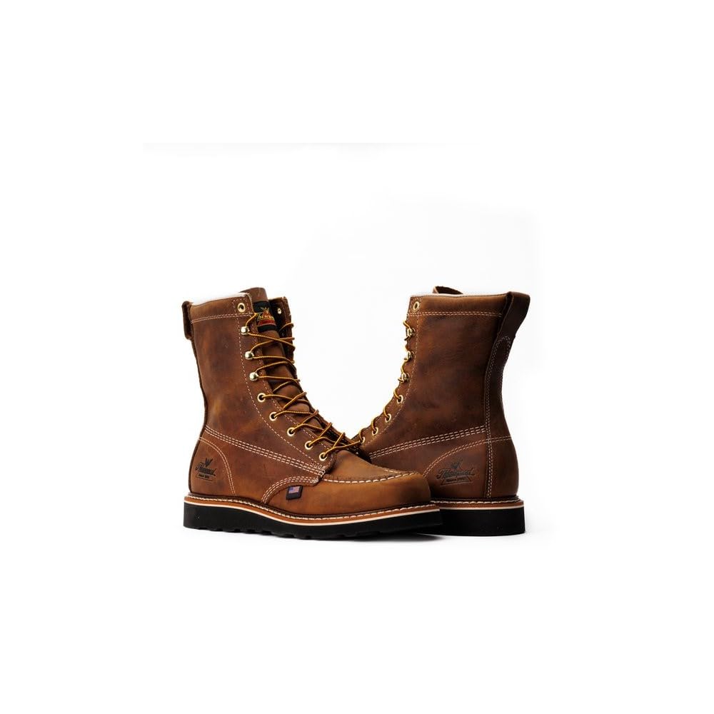 Thorogood American Heritage Moc Toe Maxwear Wedge Trail 8 inch - Men's Brown Shoe Deals Outlet