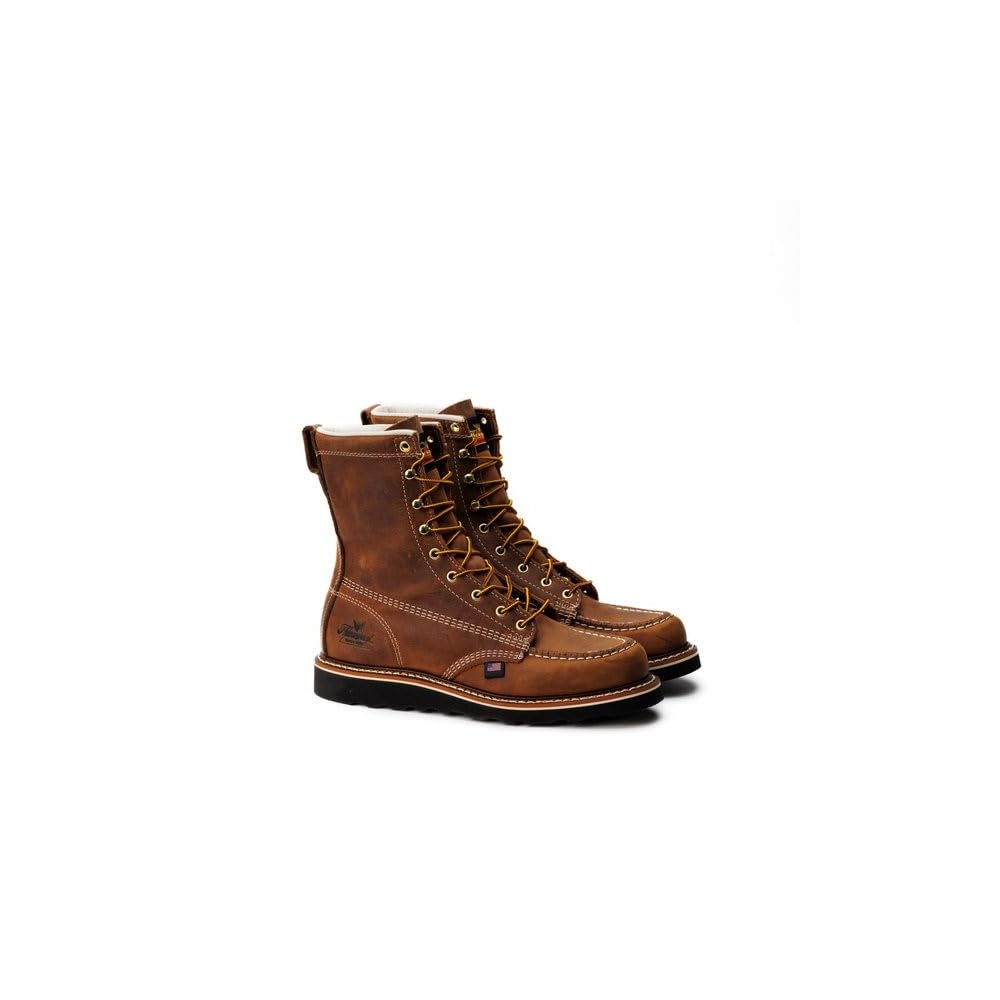 Thorogood American Heritage Moc Toe Maxwear Wedge Trail 8 inch - Men's Brown Shoe Deals Outlet