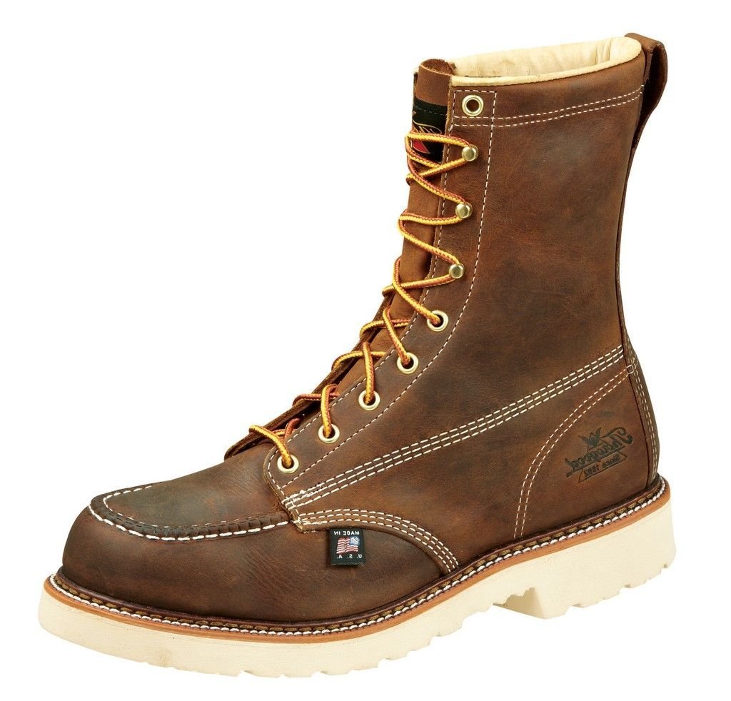 Thorogood American Heritage Safety Moc Toe Maxwear 90 Trail 8 inch - Men's Brown Shoe Deals Outlet