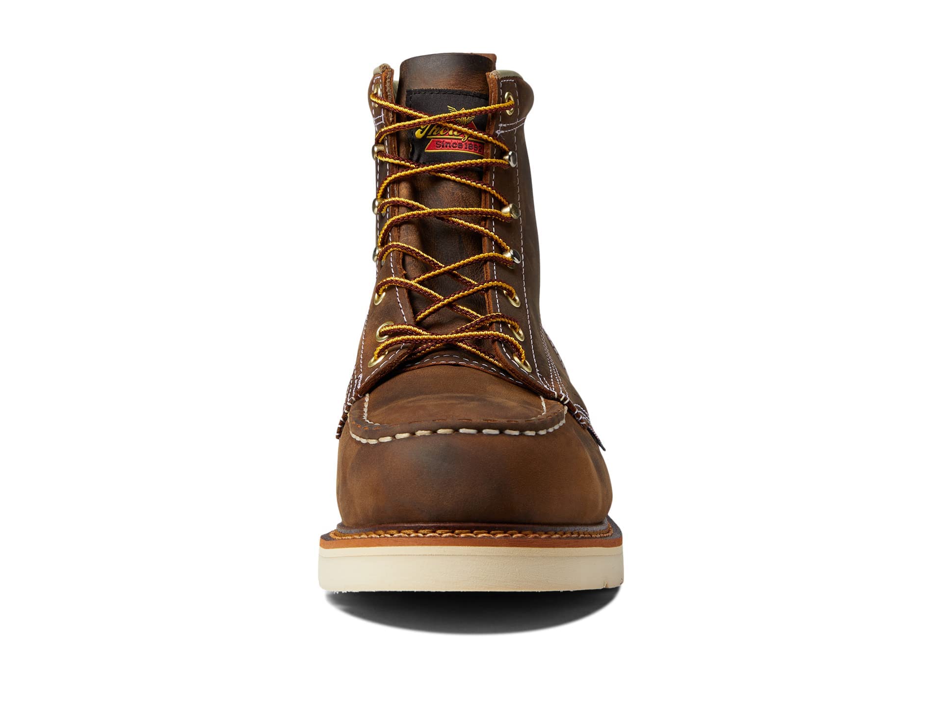 Thorogood American Heritage Steel Moc Toe Maxwear Wedge Trail 6 inch - Men's Crazyhorse Shoe Deals Outlet