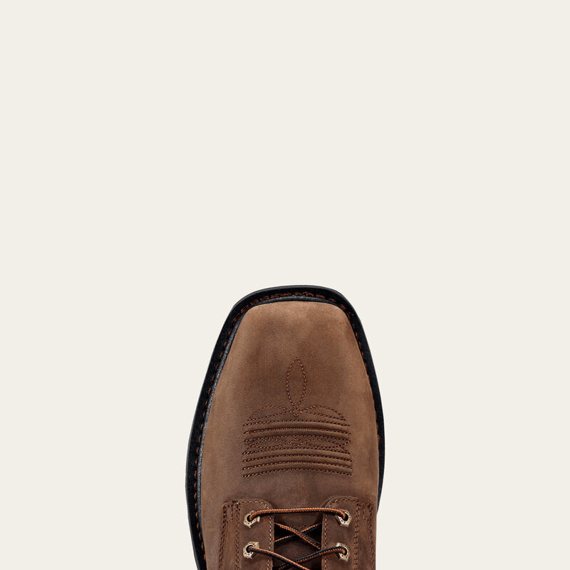 Ariat Cascade 8" Wide Square Toe Work Boot Alamo Brown 10.5 D 884849573952 Shoe Deals Outlet