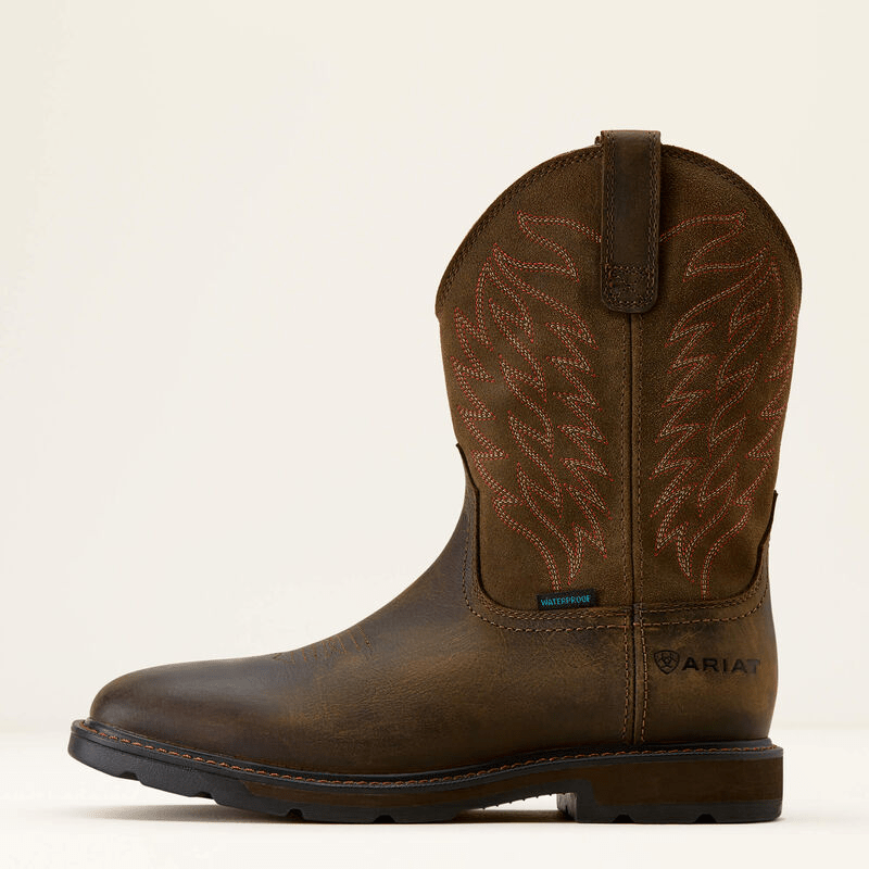 Ariat Groundbreaker Wide Square Toe Waterproof Work Boot Dark Brown 11.5 D 889359699437 Shoe Deals Outlet