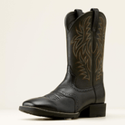 Ariat Sport Western Wide Square Toe Cowboy Boot Black Deertan 9.5 EE 884849930168 Shoe Deals Outlet