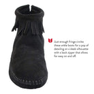Minnetonka Back Zip Softsole Boot - Women's Softsole Black Shoe Deals Outlet