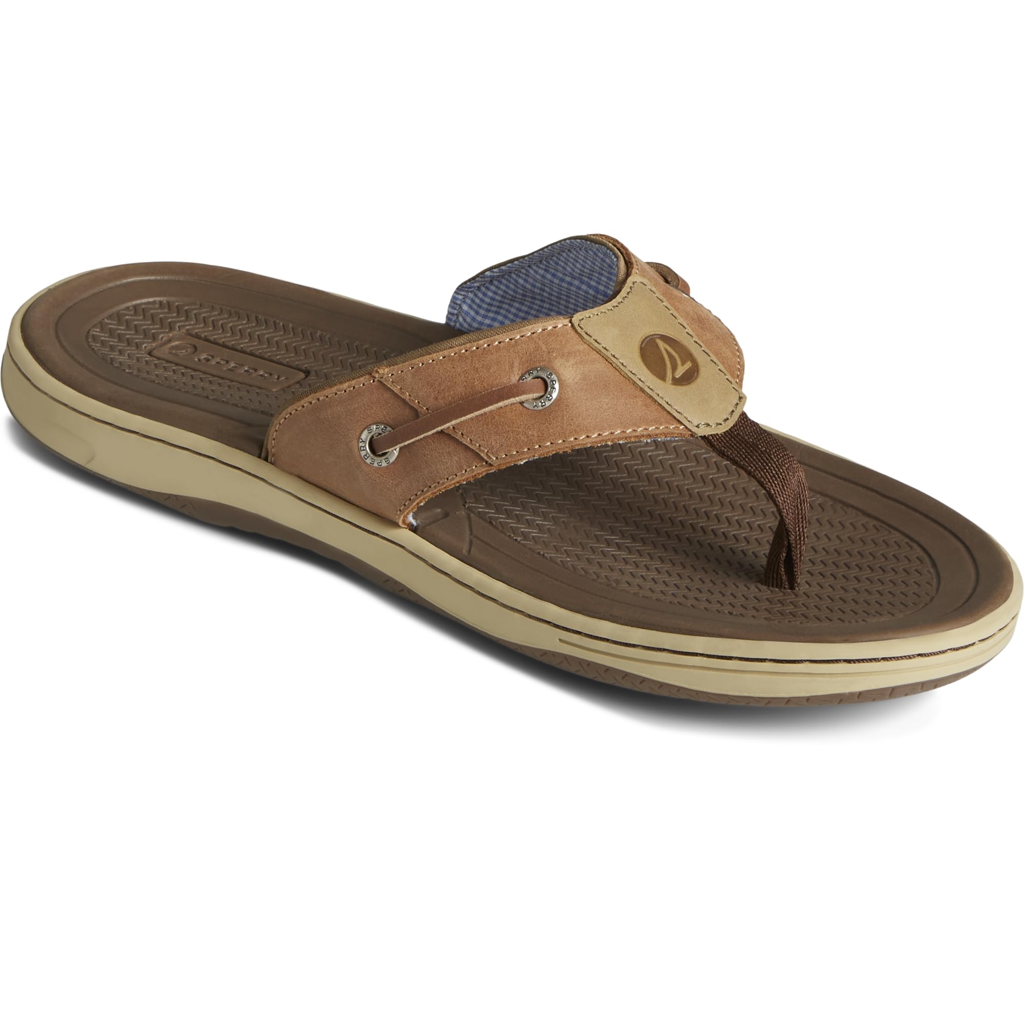 Sperry BaitFish Thong - Men's Dark Tan Shoe Deals Outlet