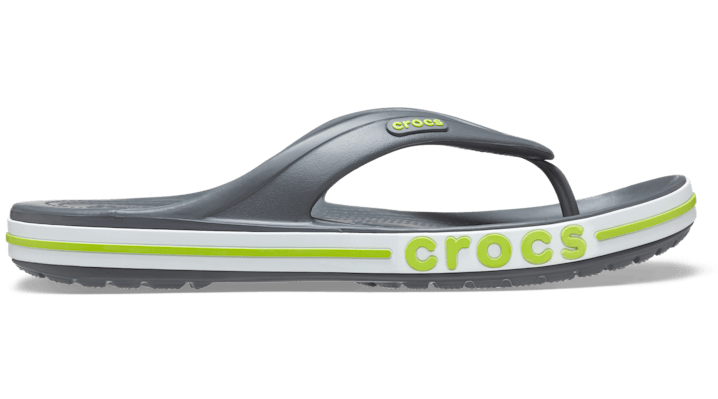 Crocs Bayaband Flip - Unisex Grey/Lime Shoe Deals Outlet