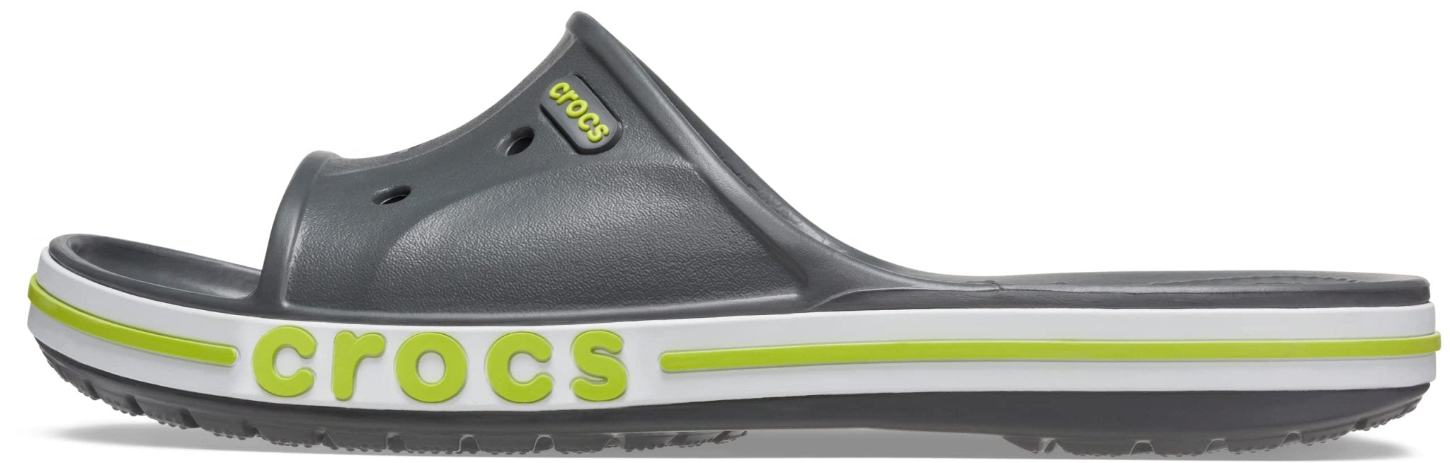 Crocs Bayaband Slide - Unisex Grey/Lime Shoe Deals Outlet