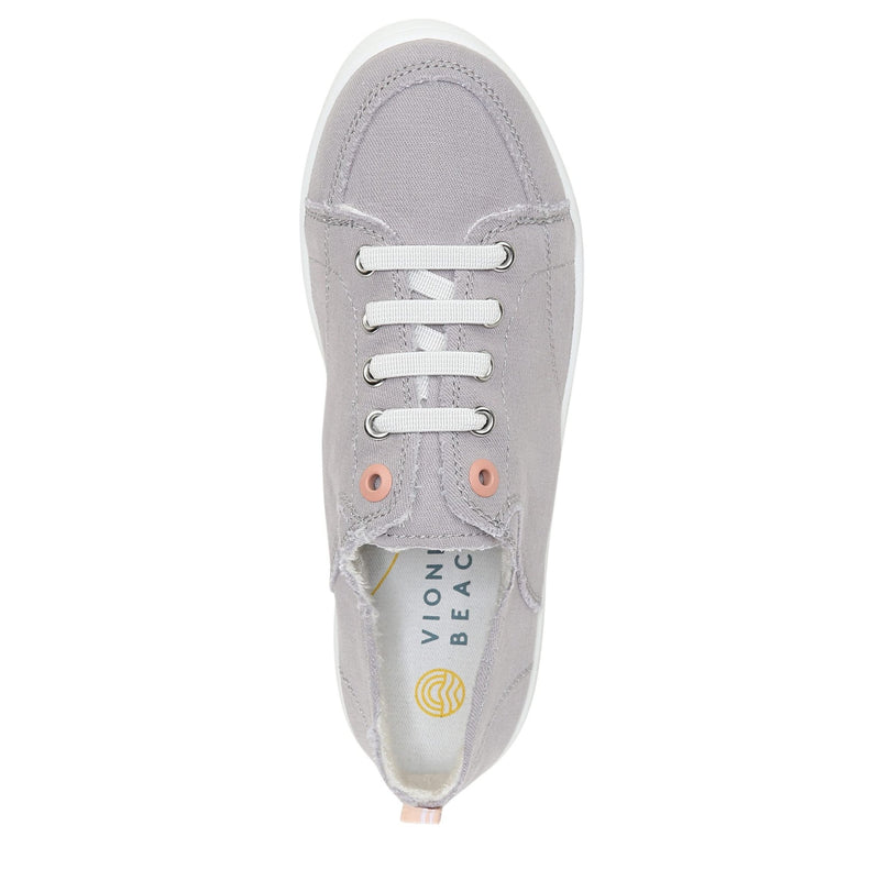 VIONIC Beach Pismo Lace - Up Sneaker - Women's Light Grey Canvas Shoe Deals Outlet