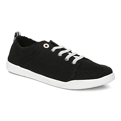 VIONIC Beach Pismo Lace - Up Sneaker - Women's Black Canvas Shoe Deals Outlet