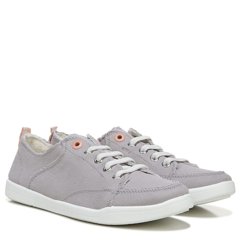 VIONIC Beach Pismo Lace - Up Sneaker - Women's Light Grey Canvas Shoe Deals Outlet