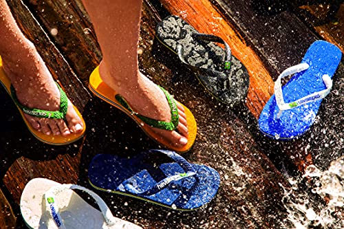 Havaianas Brazil Logo Flip Flops - Unisex Marine Blue Shoe Deals Outlet