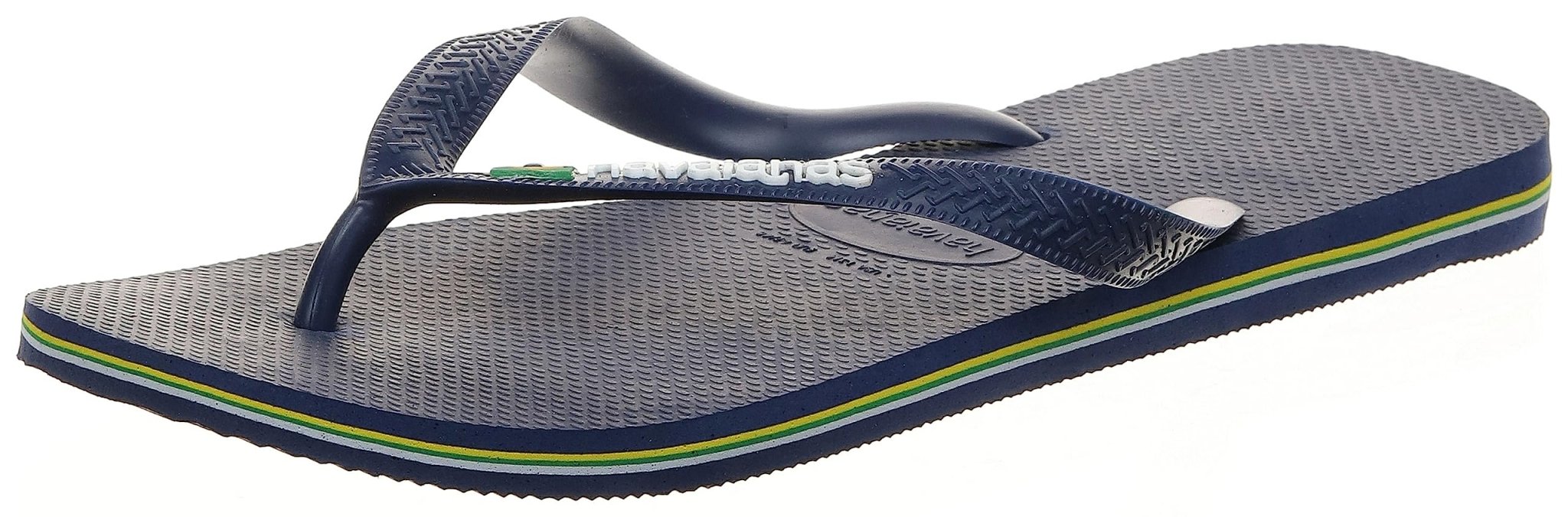 Havaianas Brazil Logo Flip Flops - Unisex Marine Blue Shoe Deals Outlet