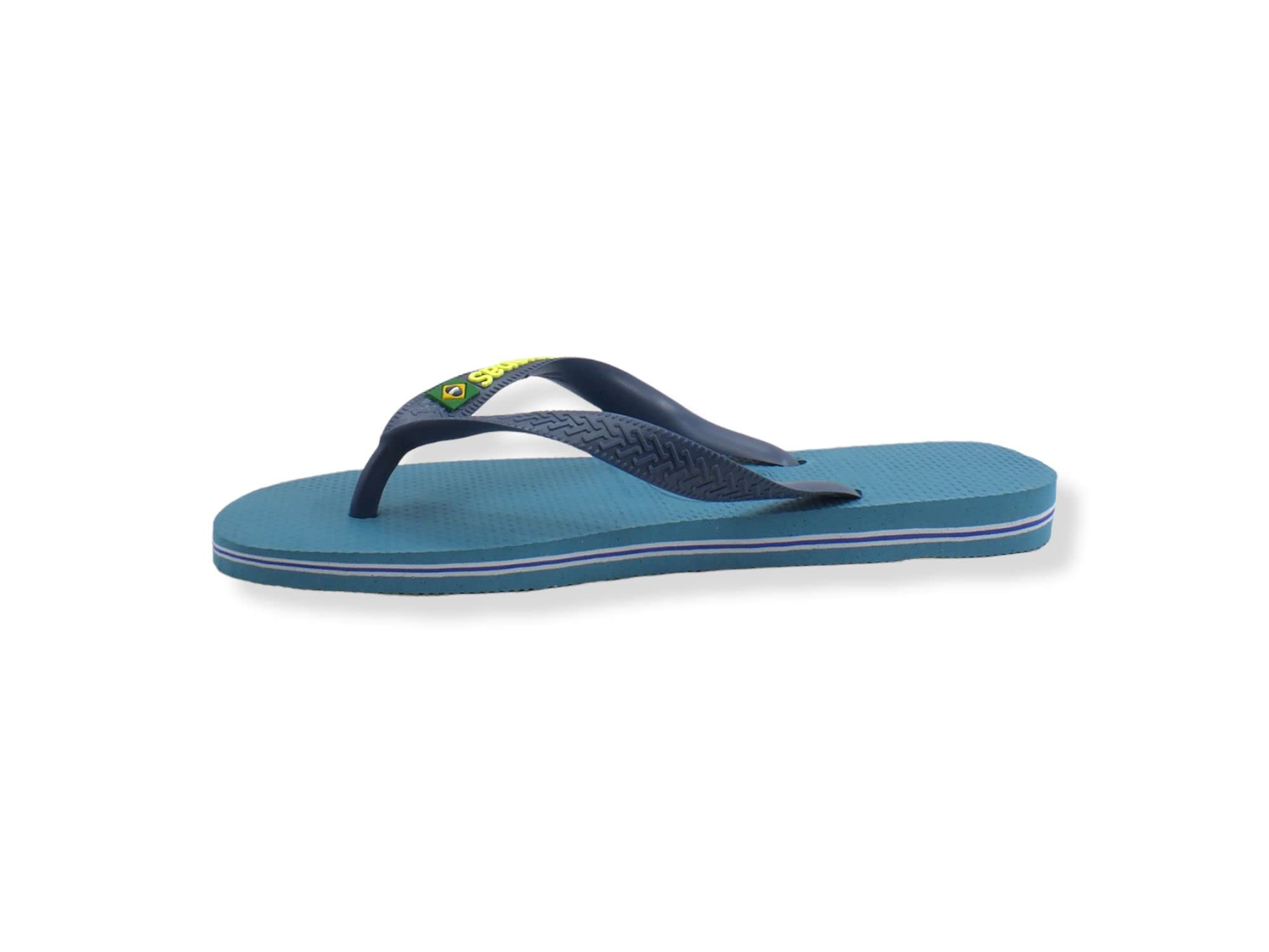 Havaianas Brazil Logo Flip Flops - Unisex Nautical Blue Shoe Deals Outlet