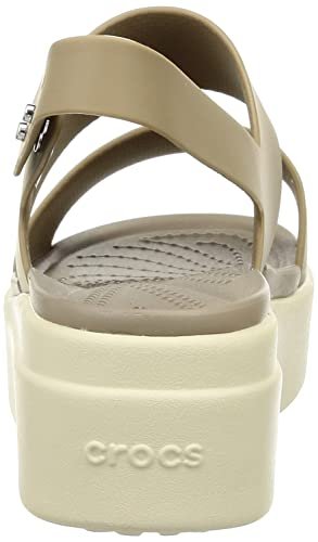 Crocs Brooklyn Low Wedge - Women's Khaki/Bone Shoe Deals Outlet