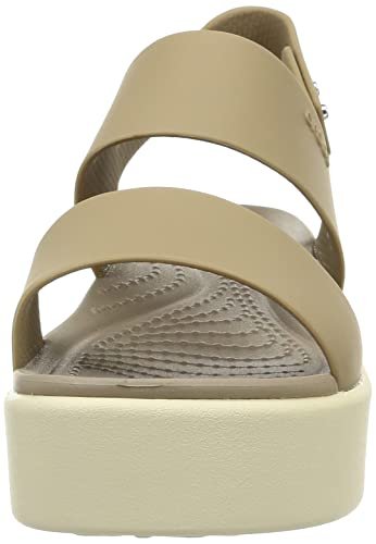 Crocs Brooklyn Low Wedge - Women's Khaki/Bone Shoe Deals Outlet