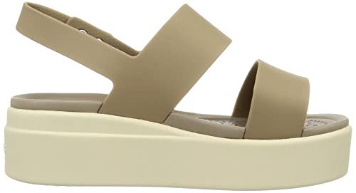 Crocs Brooklyn Low Wedge - Women's Khaki/Bone Shoe Deals Outlet