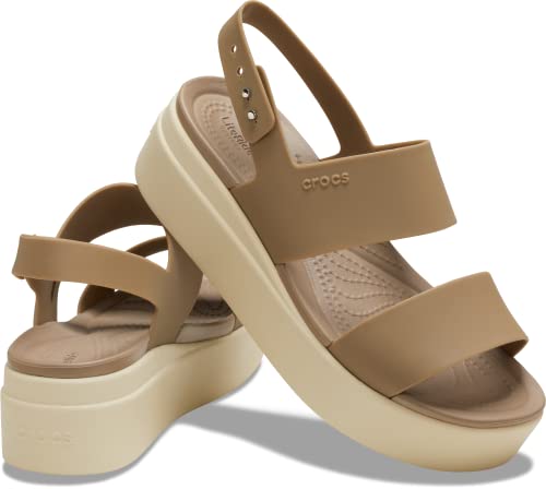 Crocs Brooklyn Low Wedge - Women's Khaki/Bone Shoe Deals Outlet