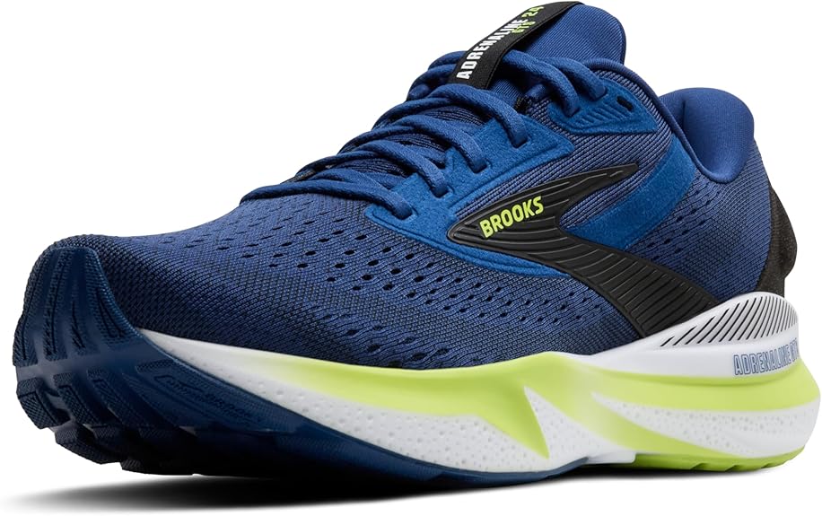 Brooks Adrenaline GTS 24 Navy Peony / Black / Acid Lime 10 D 195394663310 Shoe Deals Outlet