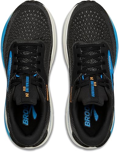 Brooks Adrenaline GTS 24 Navy Peony / Black / Acid Lime 8 D 195394663273 Shoe Deals Outlet