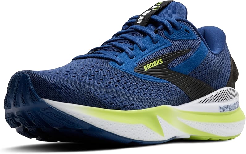 Brooks Adrenaline GTS 24 Navy Peony / Black / Acid Lime 8 D 195394663273 Shoe Deals Outlet