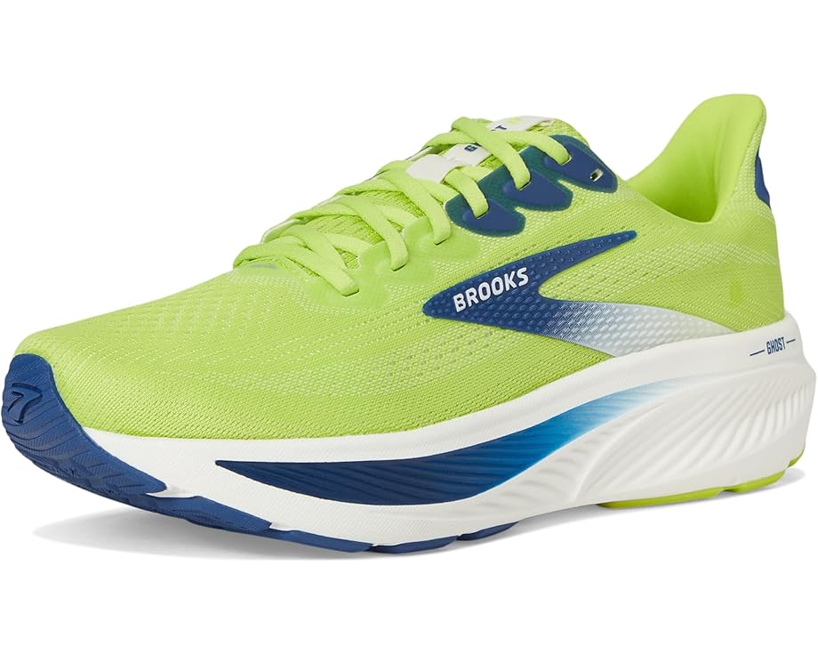 Brooks Ghost 17 Acid Lime / Navy / White 7.5 D 195394675023 Shoe Deals Outlet